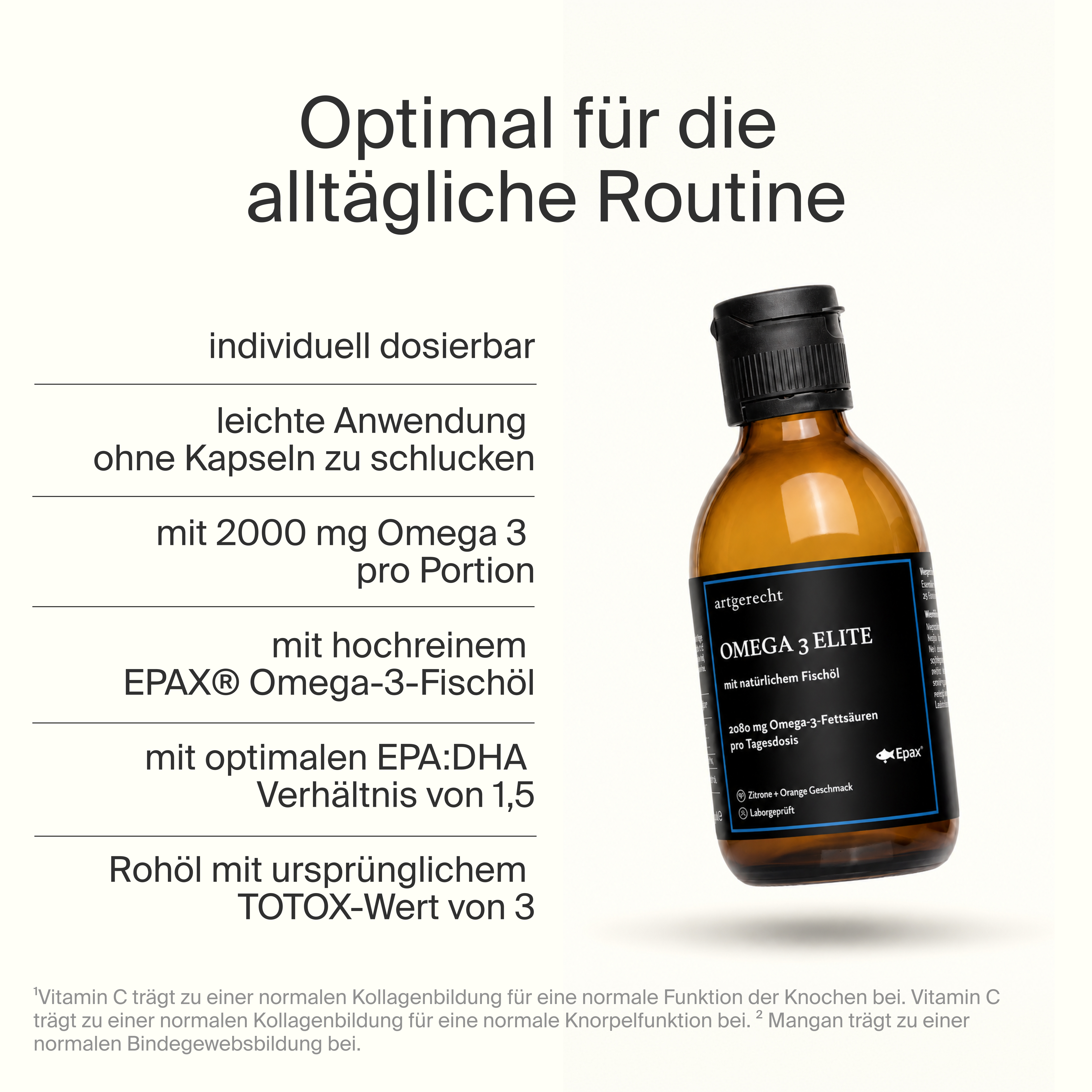 Omega 3 flüssig | 2.000 mg Fischöl