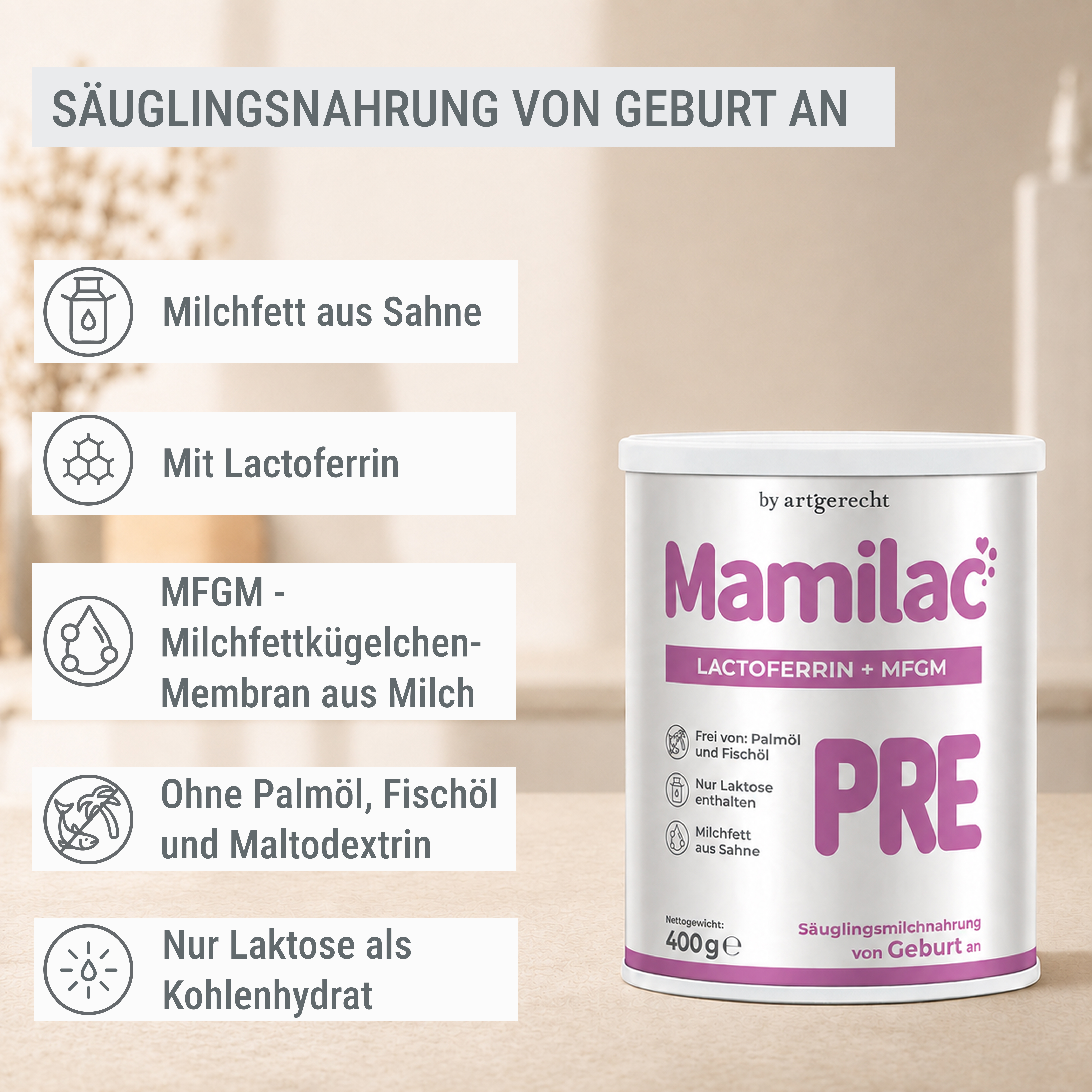 MamiLac Lactoferrin + MFGM Pre | Säuglingsanfangsnahrung ab Geburt
