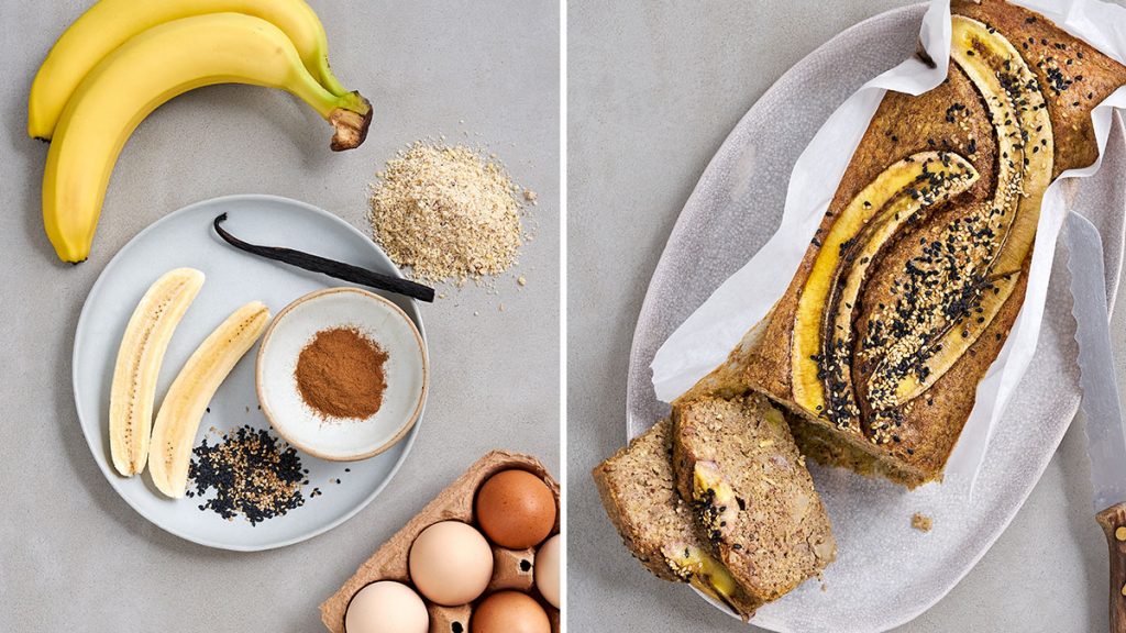 Rezept für einfaches und gesundes Bananenbrot. Glutenfrei und RESET geeignet.