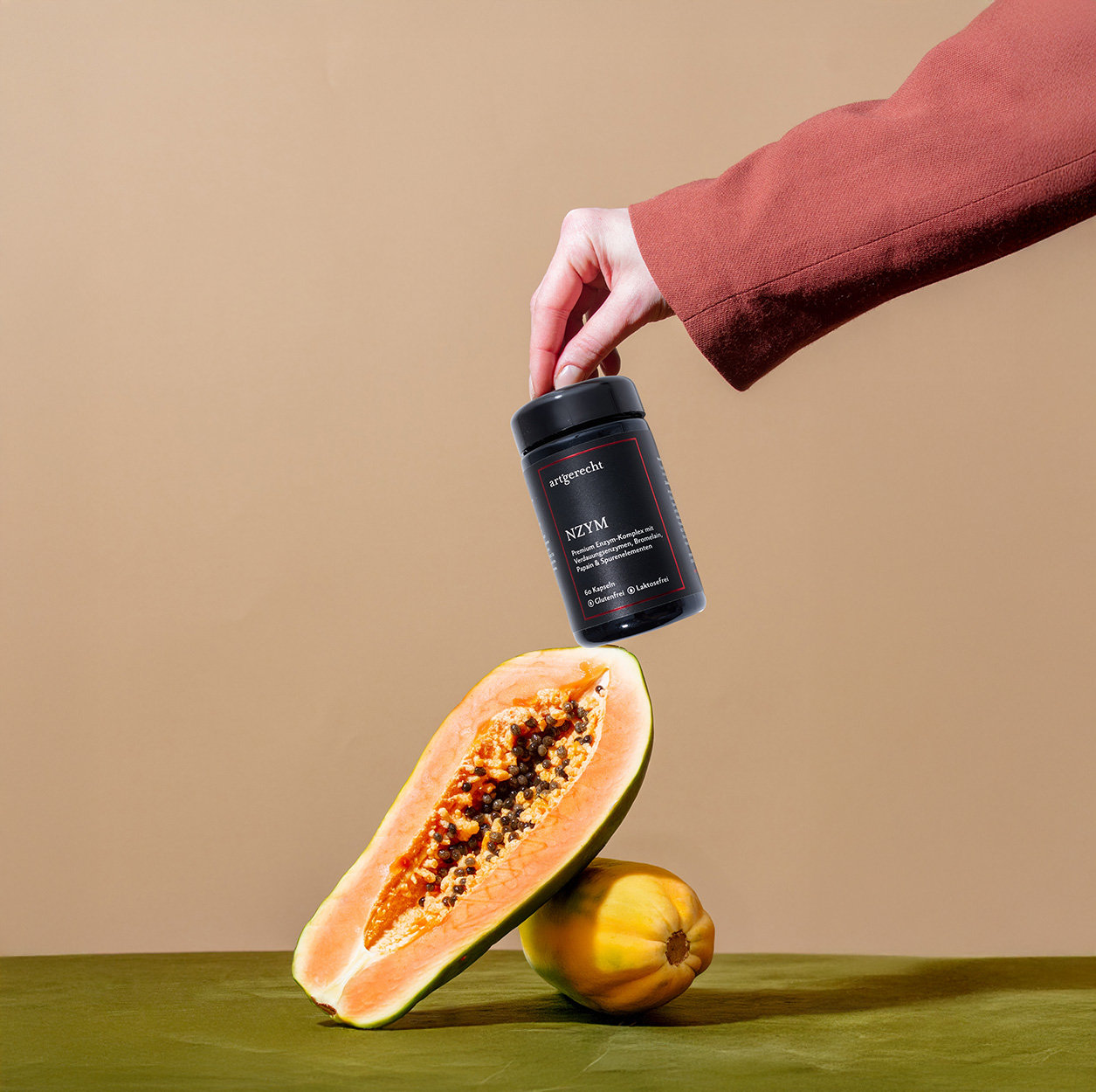 Übersicht der Inhaltsstoffe von Nzym Enzym Komplex – natürlich & rein