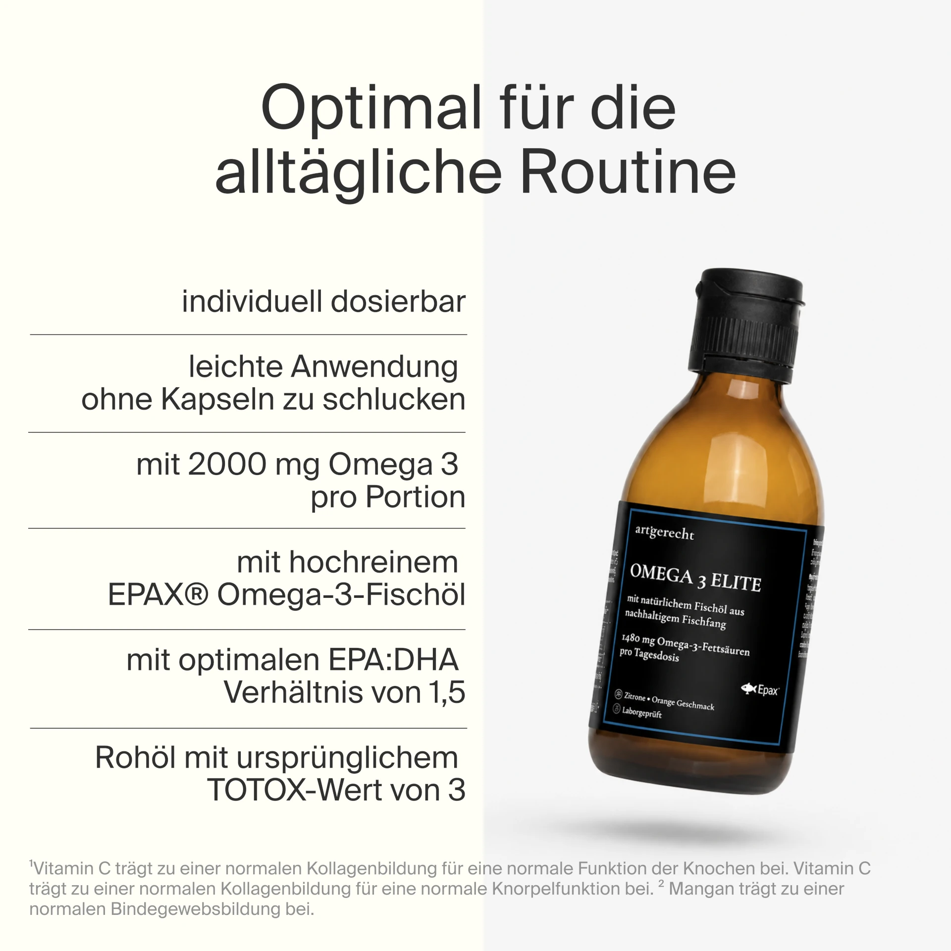 Omega 3 flüssig | 2.000 mg Fischöl