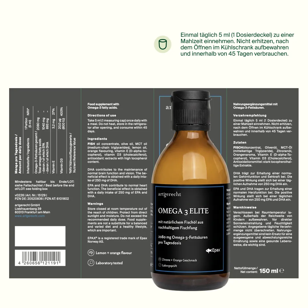 Omega 3 Elite Fischöl flüssig