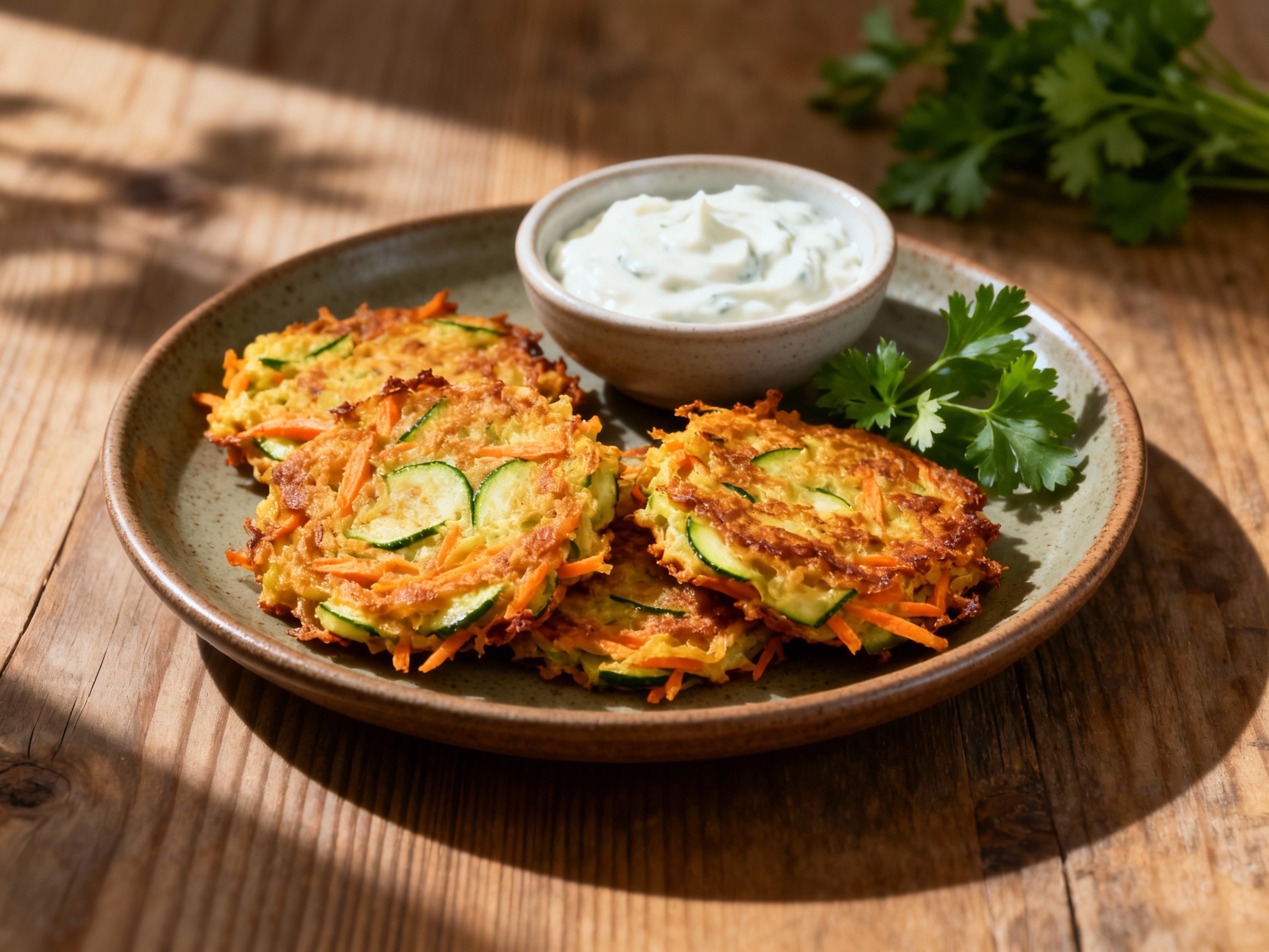 Möhren-Zucchini-Bratlinge – basisch, würzig & knusprig leicht