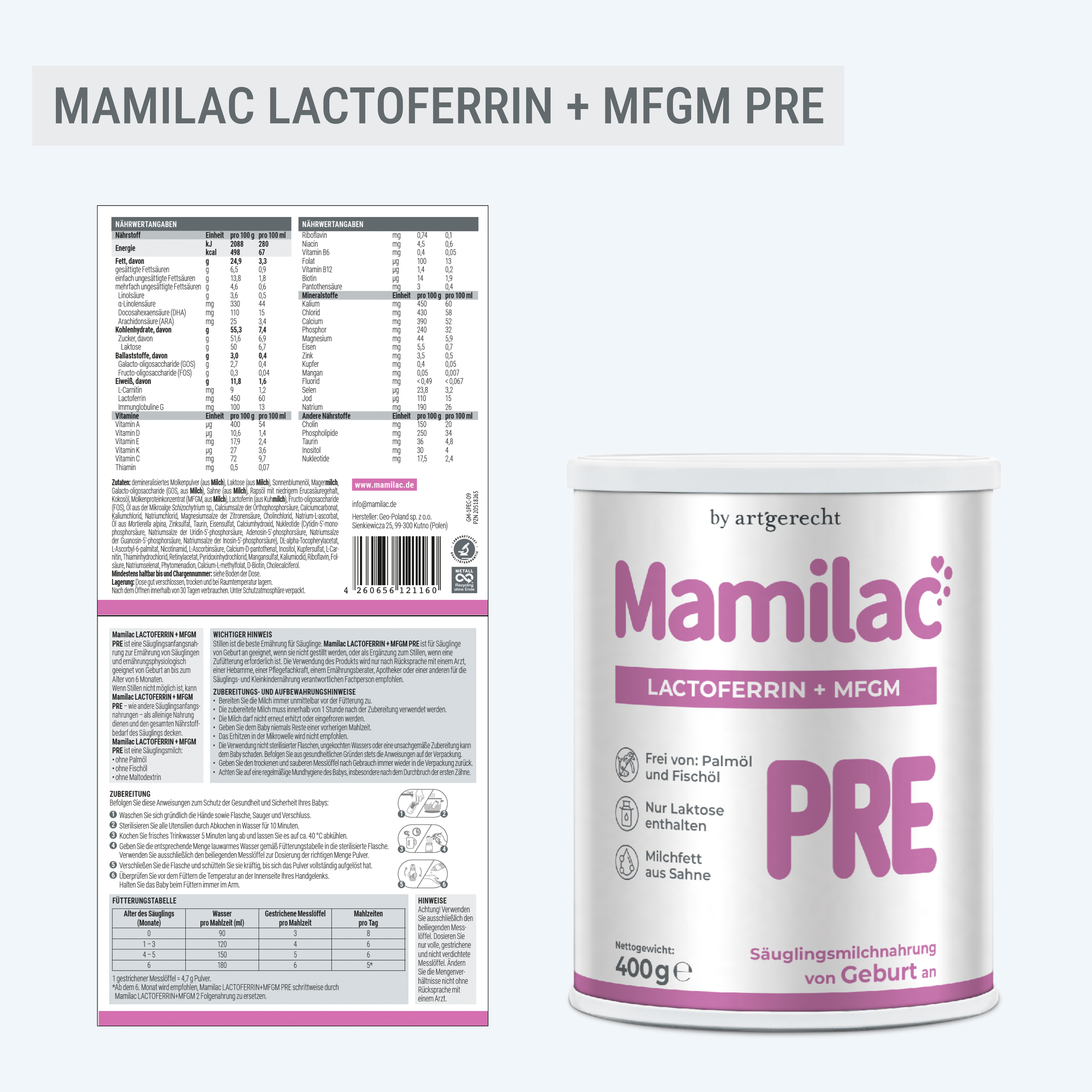 MamiLac Lactoferrin + MFGM Pre | Säuglingsanfangsnahrung ab Geburt