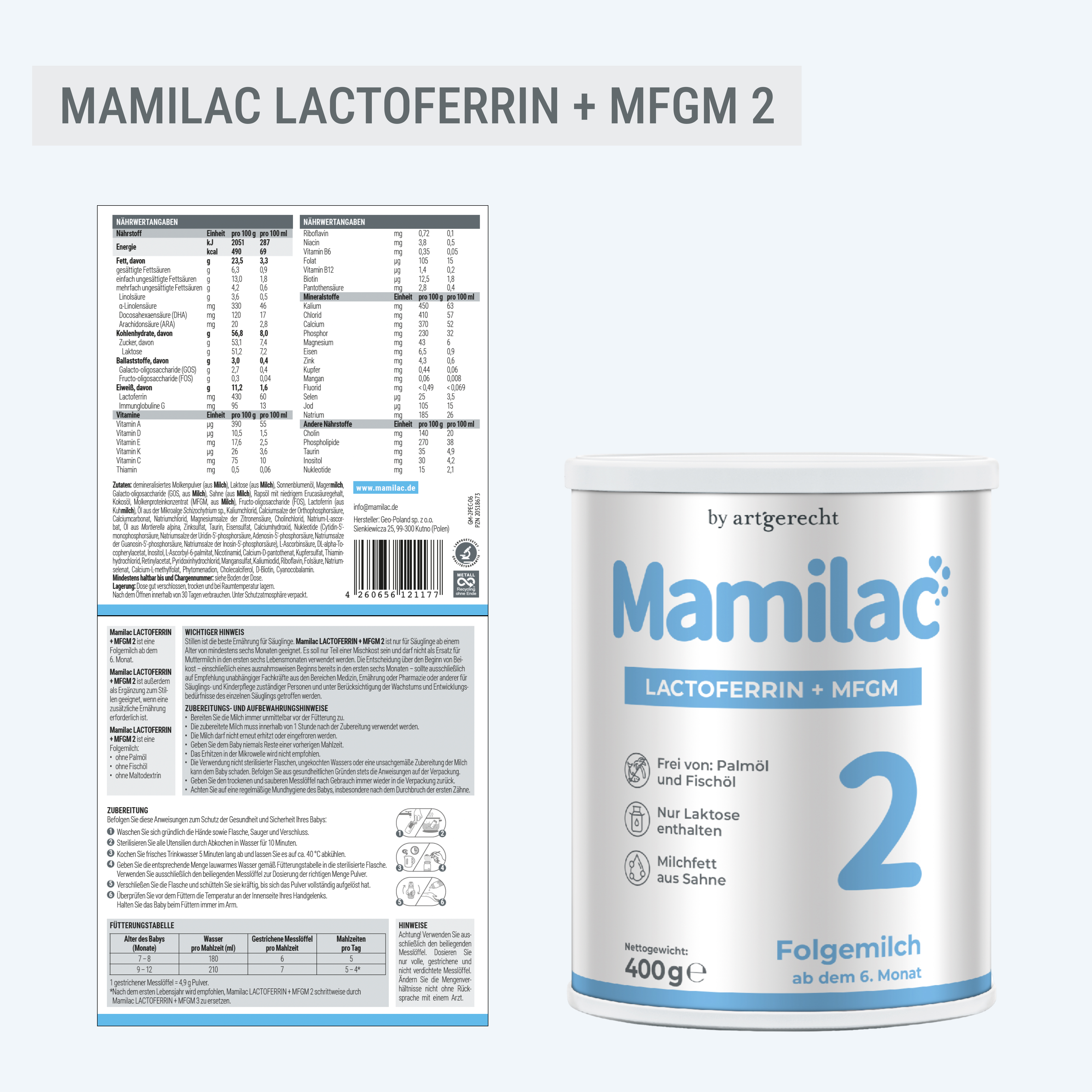 MamiLac Lactoferrin + MFGM 2 | Folgemilch ab dem 6 Monat