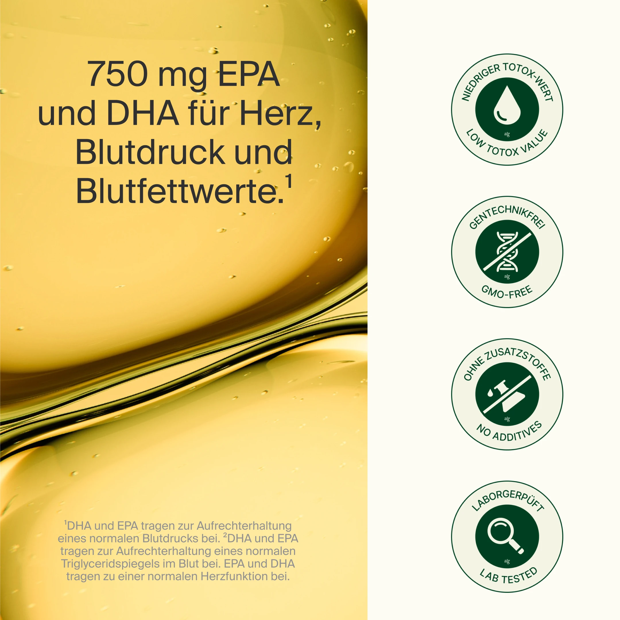 Omega 3 aus Fischöl | EPA 500 DHA 250