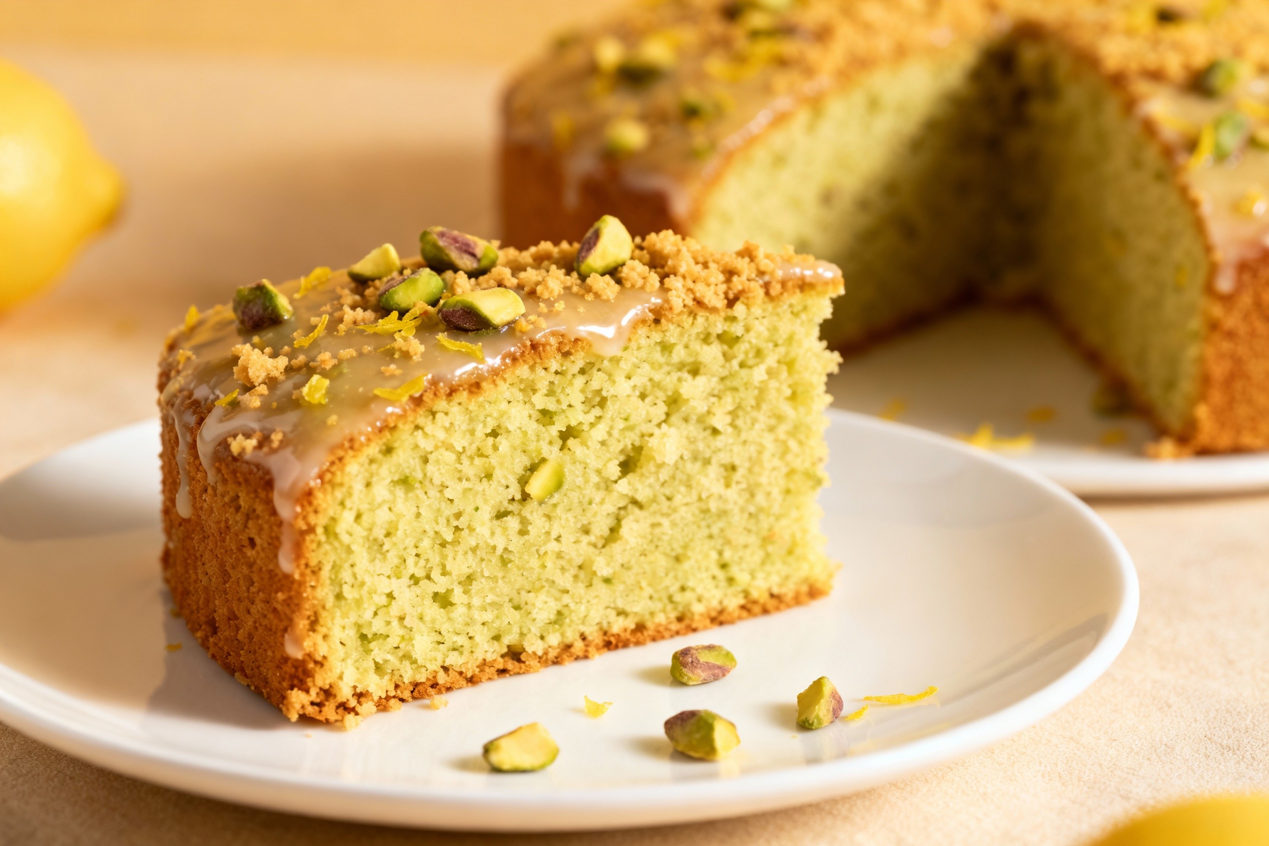Pistazien-Zitronenkuchen – saftig, aromatisch & mediterran frisch