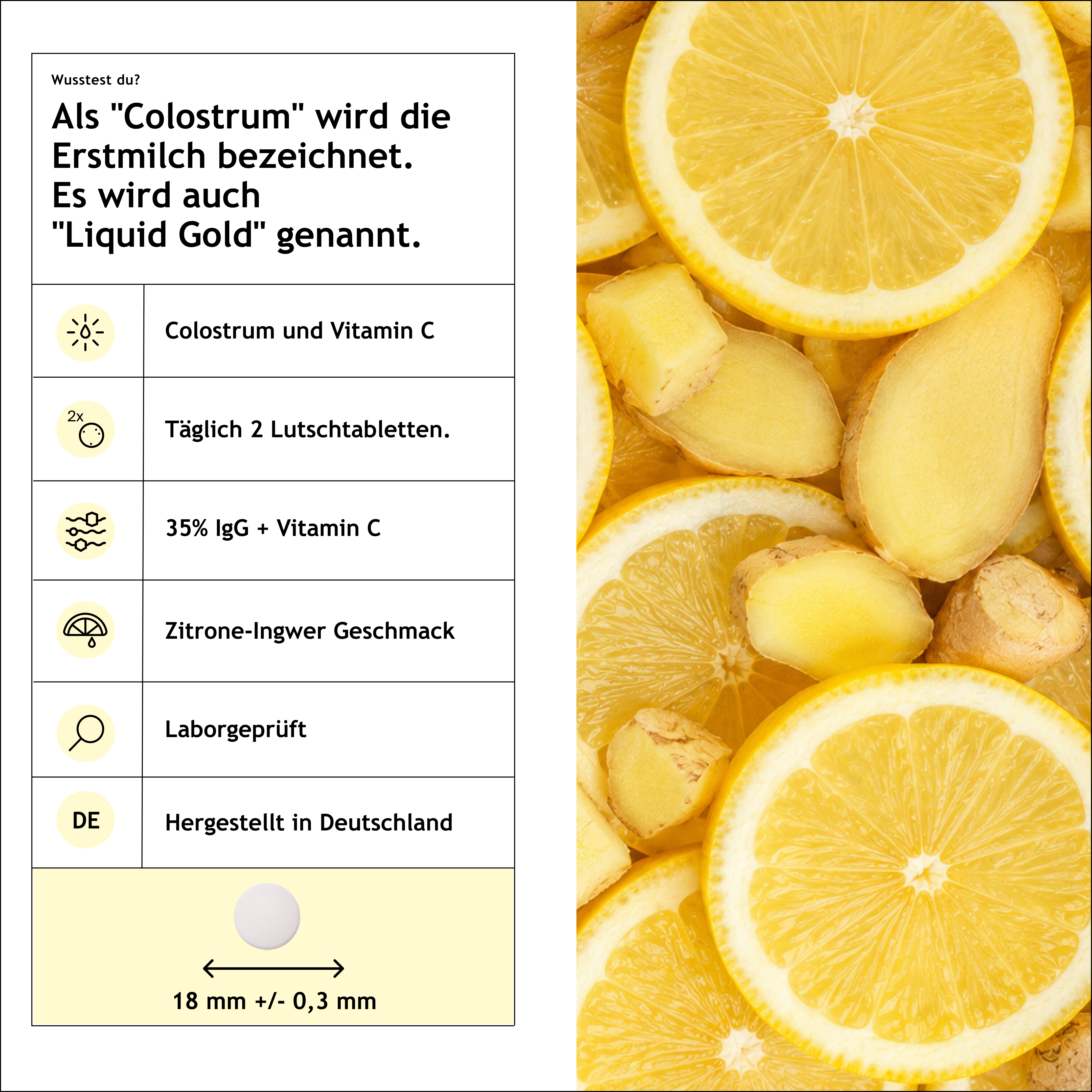 nibio Colostrum Lutschtabletten | 35% IgG + Acerola Extract