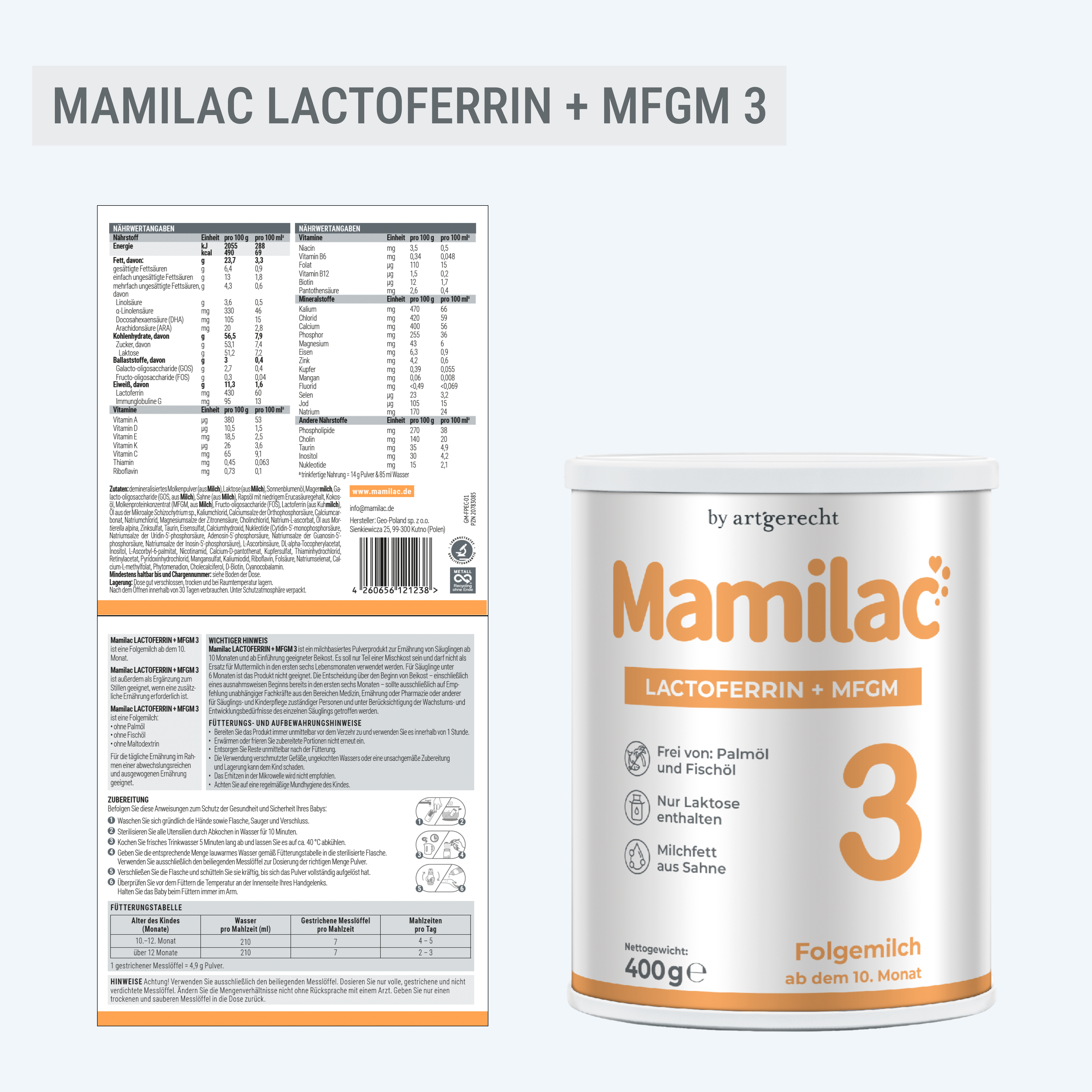 MamiLac Lactoferrin + MFGM 3 | Folgemilch ab dem 10. Monat