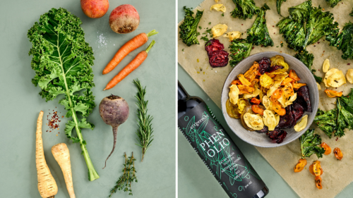 Bunte Gem&uuml;se-Chips vorher-nachher