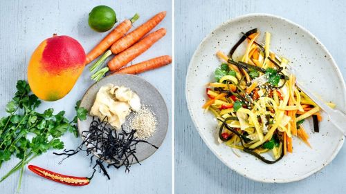 Rezept für veganen Mango-Karotten-Salat. Gesund, glutenfrei und laktosefrei. RESET geeignet.