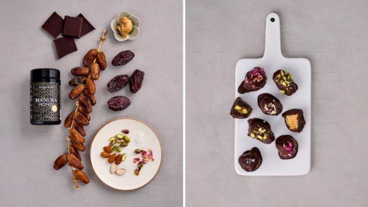 Rezept Dattel-Schoko-Pralinen vorher-nachher