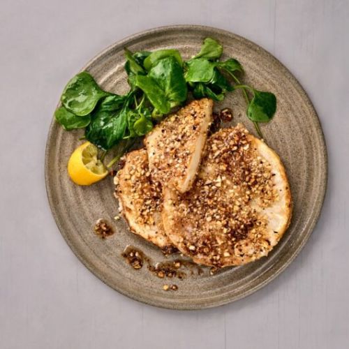 Sellerie-Schnitzel mit Salat