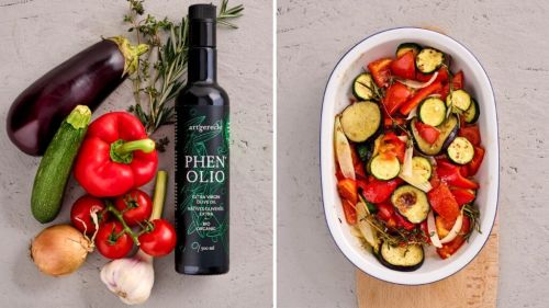 Ofen-Ratatouille Rezept vorher-nachher